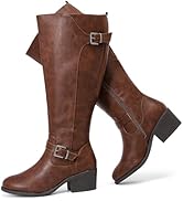 Luoika Women's Extra Wide Calf Knee High Slouchy Boots, Wide Width Tall Boots with Flat Heel Side...