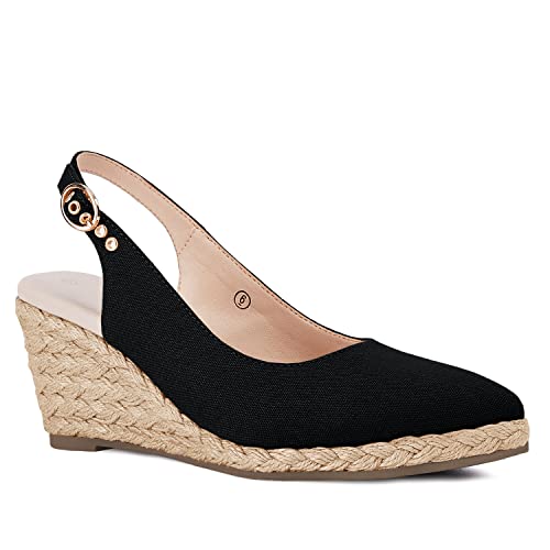 Juliet Holy Womens Wedge Sandals Espadrilles Closed Toe Slingback Buckle Strap Comfortable Casual Summer Wedges Shoes