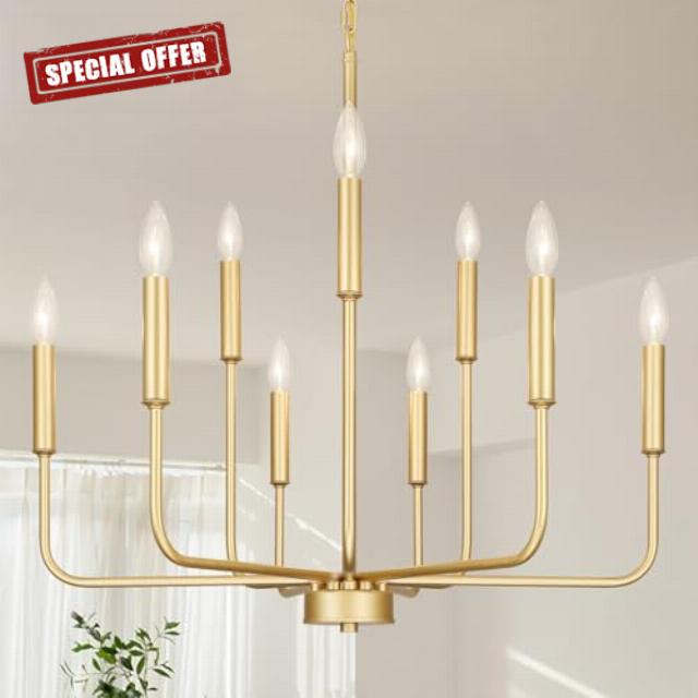 Gold Chandeliers for Dining Room Light Fixture Over Table