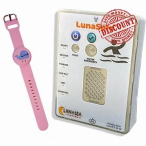 LunaSafe Child Immersion Pool/Water Alarm Kit with Pink Transmitte