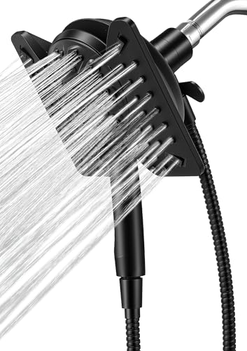 Rain Shower Head with Fixed Showerhead and 9 Sprays Handheld Shower