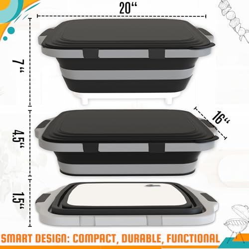 Drip Easy BBQ Prep Tub with lid-XL Size (Black)
