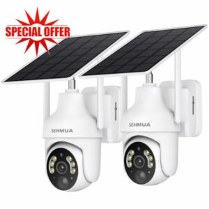SEHMUA 2K Solar Security Cameras Wireless Outdoor