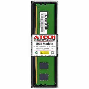 A-Tech 8GB DDR5 4800MHz PC5-38400 CL40 UDIMM 1.1V Non-ECC Unbuffered DIMM 288-Pin Desktop PC/Computer RAM Memory Upgrade Module