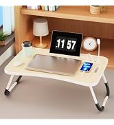 Lap Desk for Laptop Tray, Foldable Laptop Bed Desk with Storage Drawer, Portable Bed Laptop Table...
