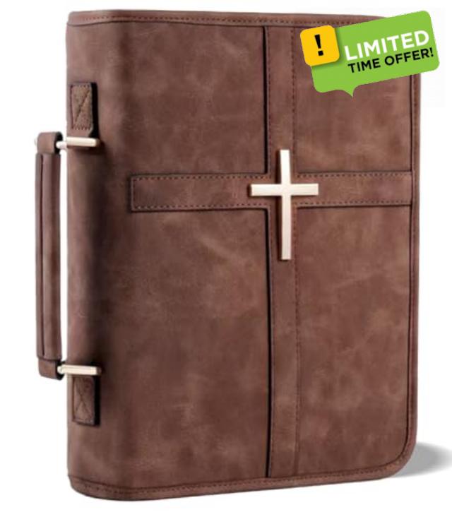 Vegan Leather Bible Cover for Men & Women