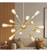 Sputnik Chandeliers Black, Modern 18-Light Farmhouse Pendant Light Mid Century Starburst Lighting...