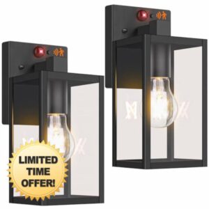 2-Pack Upgraded Motion Sensor Outdoor Wall Lights