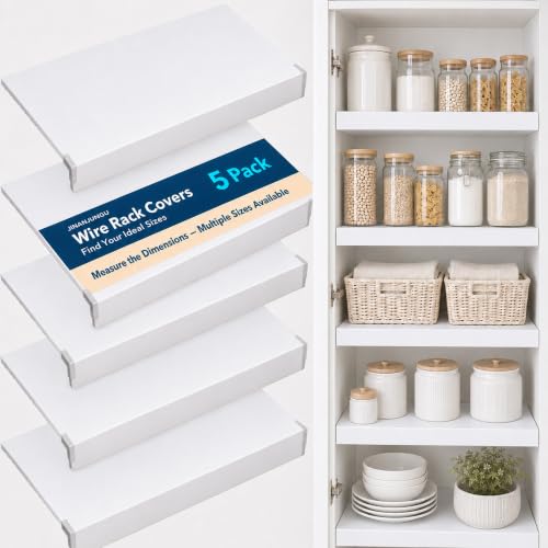 5pcs PVC Wire Rack Cover for Pantry & Closet Shelving | 36" W x 16" D Easy to Cut Install 0.3" Thick Moisture Shelfs Liner Multiple sizes to choose