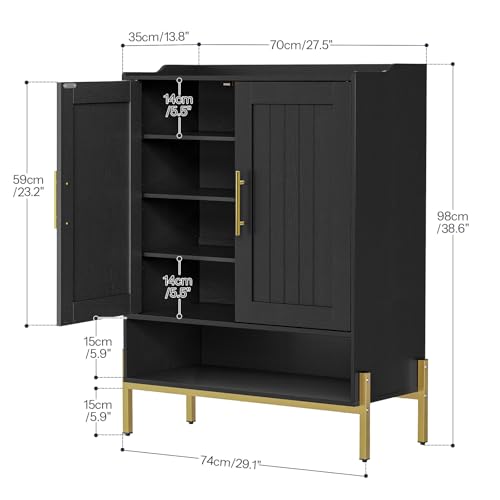 Freestanding Shoe Rack Cabinet with 3 Adjustable Shelves for Hallway