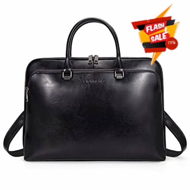 Blofinche Laptop Messenger shoulder bag: Genuine Leather work Briefcase 13.3 15.6 inch designer Satchel handbag