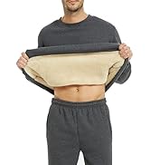 Yeokou Mens Winter Warm Sherpa Lined Active Thermal Jogger Fleece Sweatpants Pant