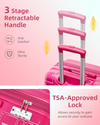 PC+ABS Lightweight Suitcase Set for Women with Travel Backpack