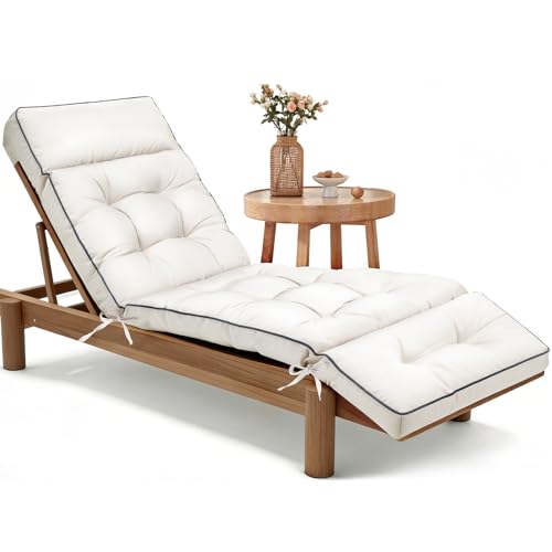 Memory Foam Patio Lounge Chair Cushion with Ties for Indoor Outdoor Furniture