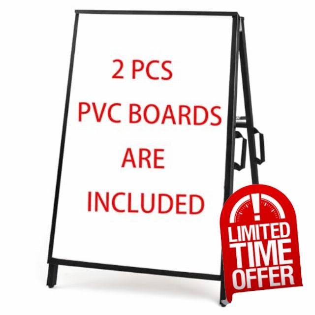A Frame Sidewalk Sign 24x36 inches Sandwich Board Signs Outdoor Heavy Duty Double-Sided