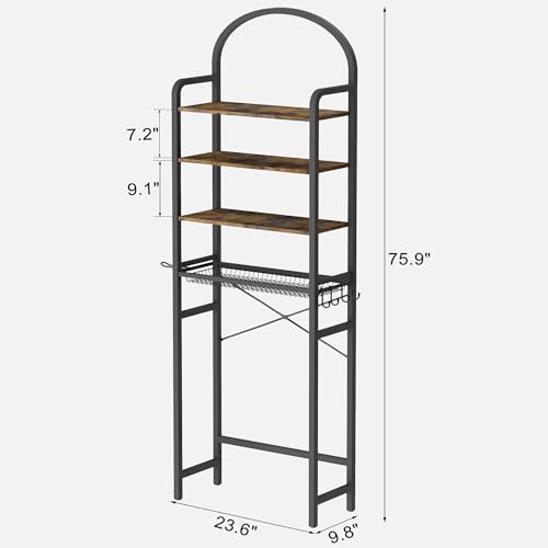 Metal Frame with Wooden Shelves