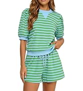 Opemiby Womens 2 Piece Outfits Textured Striped Zipped Up Collarred Sleeveless Tank and Skort Lou...