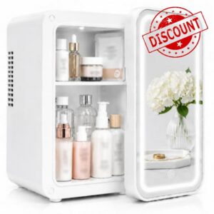 4L / 6Cans mini skincare fridge with Dimmable LED Light Mirror