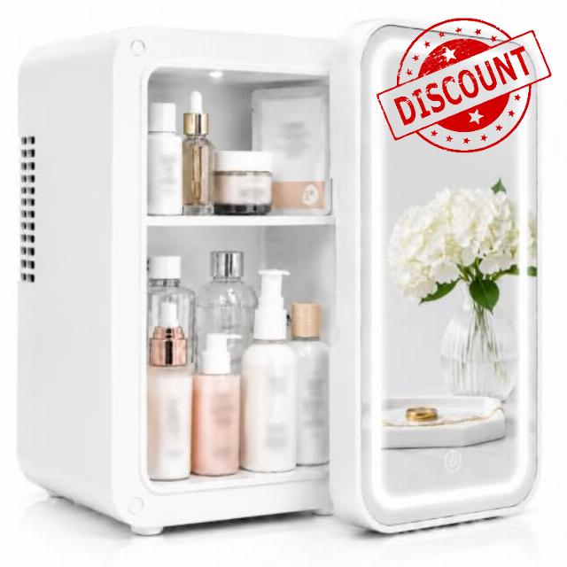 4L / 6Cans mini skincare fridge with Dimmable LED Light Mirror