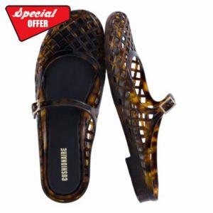 CUSHIONAIRE Java Casual Womens Jelly Flats with Adjustable Strap