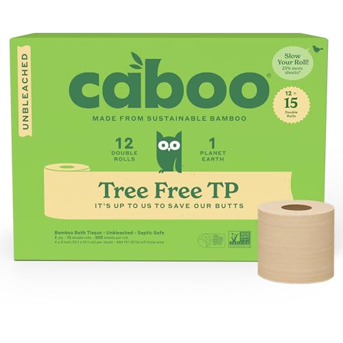 Caboo Tree Free Unbleached Toilet Paper | Plastic Free Packaging
