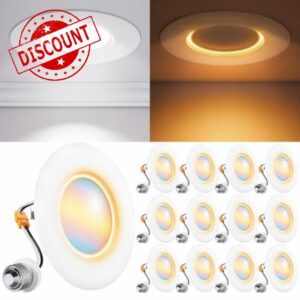 Sunco 12 Pack 5CCT LED Recessed Lighting 4 Inch with Night Light
