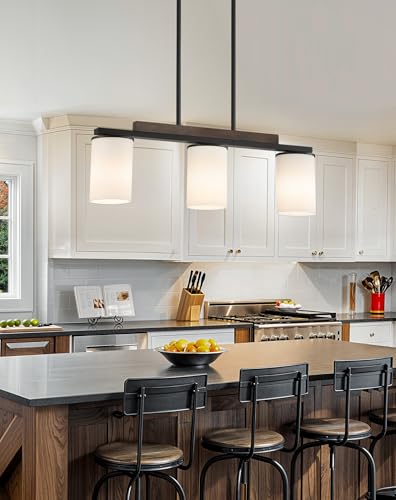 3 Light Linear Chandelier Lighting with Wood