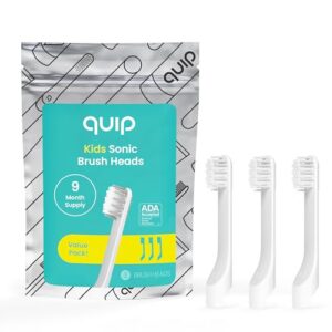 quip Sonic Toothbrush Replacement Heads for Kids - 3 Pack - Verified quip Small Brush Head Refills for Electric Toothbrushes - Soft Bristles