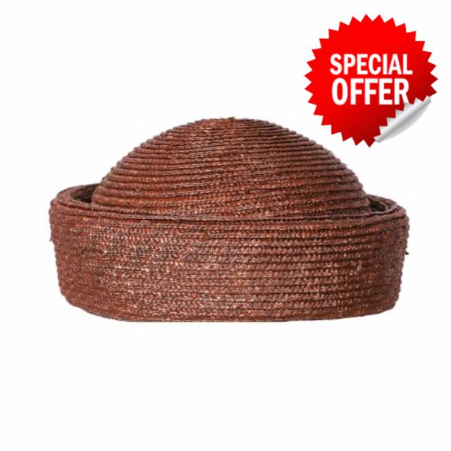 FADVES Women's Vintage Straw Pillbox Hat Base - Hard Beret Fascinator for DIY Millinery
