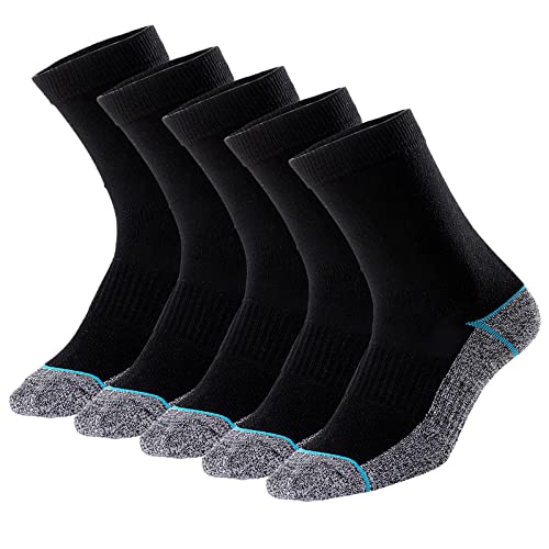Kodal Copper Infused Crew Socks Business Athletic Moisture Wicking Odor Free Comfortable for All Day Wear (4/5 Pairs)