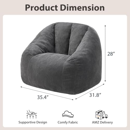 Bedroom. | Beanbag Chair with High Back Support for Teen and Kids.
