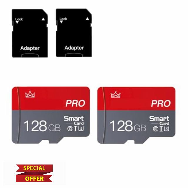 128GB Micro Memory Card Class 10 Memory Cards Mini TF Card with Adapter for Smartphones/Tablet/Drone/Game Console(2-Pack)