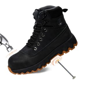 Mens work boots Composite Toe Boots for Men Genuine Leather Rubber Sole No Slip Waterproof Shoes Industrial & Construction Safety boots