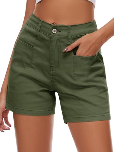 Women Stretchy Jean Shorts High Waisted Denim Shorts for Women Chino Cargo Shorts Women's Summer Jorts