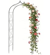 ROARLITEE Garden Arch Trellis for Climbing Plants Outdoor Metal Garden Arbor for Vegetables Rose ...