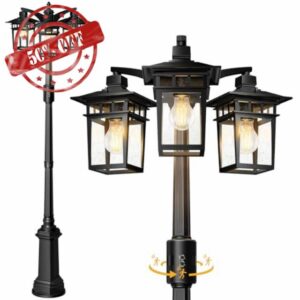 360° Motion Sensor Outdoor Lamp Post Light Fixture