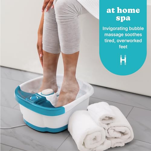 Toe Touch Controlled Foot Bath with Invigorating Bubbles and Splash Proof