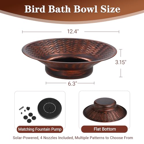 Solar Powered Water Fountain for Outdoors Garden Patio Lawn Ground Tabletop Decor (Brown)
