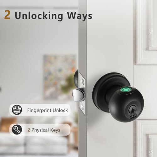 Keyless Thumbprint Entry Door Lock for Bedrooms