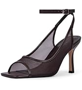 Modatope Womens Heels Square Open Toe High Heels Ankle Strap Heeled Sandals for Women Party Wedding