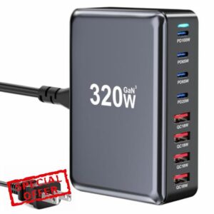 320W USB C Fast Charger Block