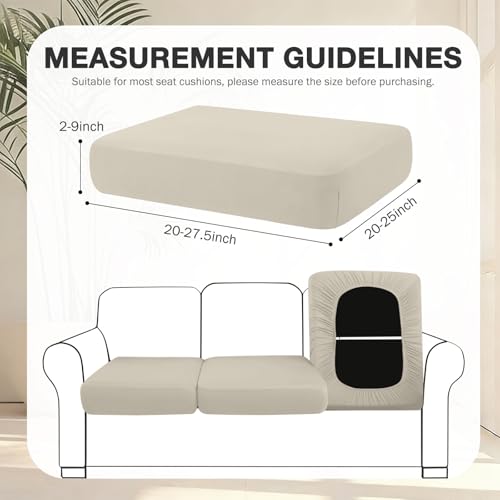 Washable Outdoor Chair/Sofa Slipcovers for Patio Furniture Cushions Protector with Elastic Bottom(Taupe