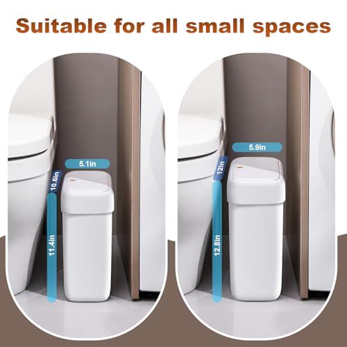 3 Gallon & 2.7 Gallon Small Spaces Plastic Garbage Can