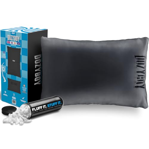 Chiropractor Designed and Approved 2-in-1 Back Support and Bed Pillows | Fully Adjustable Pillow (Black