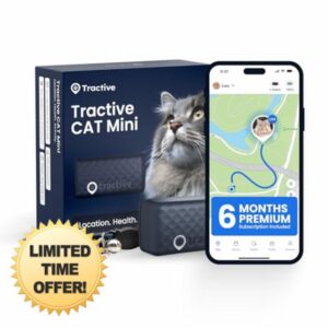 Tractive Smart Cat GPS Tracker with Free 6 Month Subscription | Real-Time Location & Wellness Monitoring for Cats 6.5 lbs+ | Territory & Location History | Up to 5-Day Battery (Dark Blue)