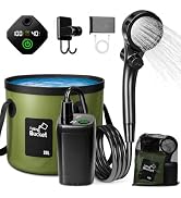 Zappyway Portable Shower for Camping, 6000mAh Rechargeable Camp Shower Pump with Large Capacity F...