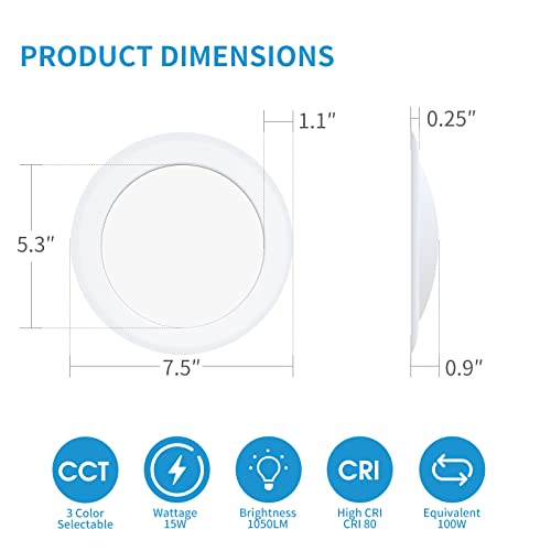 Low Profile Flush Mount Ceiling Light Install with J-Box or Recessed Can
