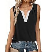 Avanova Sleeveless Blouses for Women V Neck Tank Top Work Business Casual Shirt