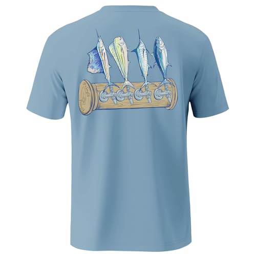 Palmyth Fishing Shirts for Men Short Sleeve T-Shirt UPF 50+ Sun Protection UV Tee