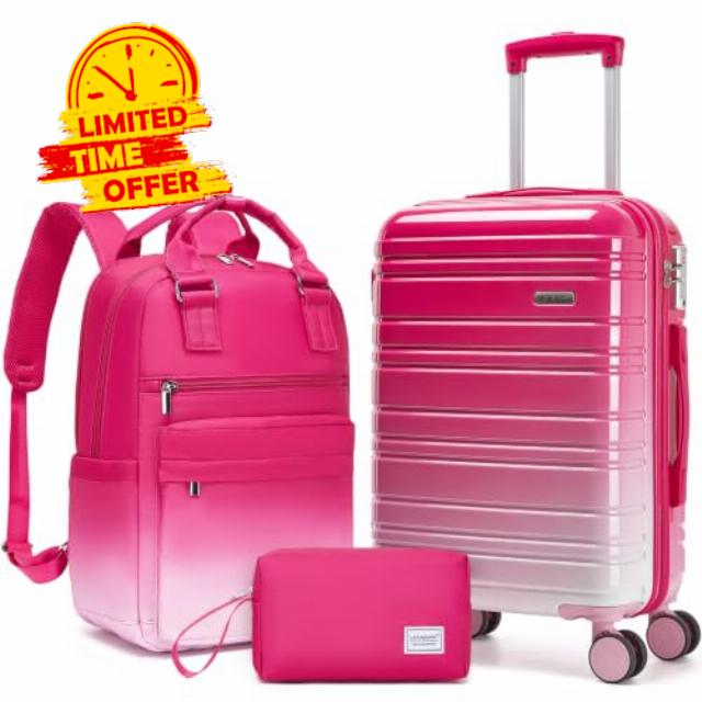 LARVENDER Carry on Luggage 22x14x9 Airline Approved Hardshell Suitcase with Wheels TSA Lock